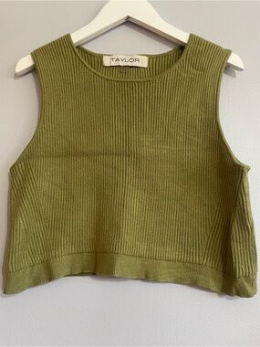 TAYLOR Olive Green Ribbed Sleeveless Tank